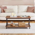 3-Piece Coffee Table Set - Brown/Black X-Cross Design for Living Room