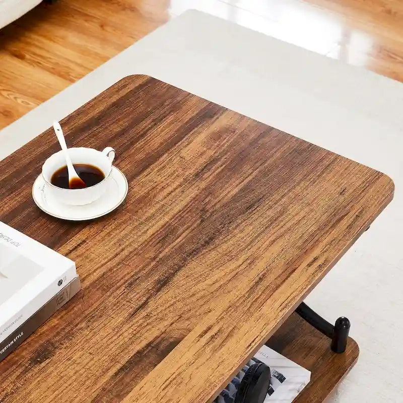 3-Piece Coffee Table Set - Brown/Black X-Cross Design for Living Room