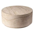 LeisureMod Terra 36 Round Fiberstone Coffee Table  Weatherproof Indoor and Outdoor Accent Table, Minimalist Design for Living Room, Office, or Patio