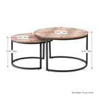 Set di 2 tavolini da caffè sovrapponibili