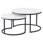 Set di 2 tavolini da caffè sovrapponibili