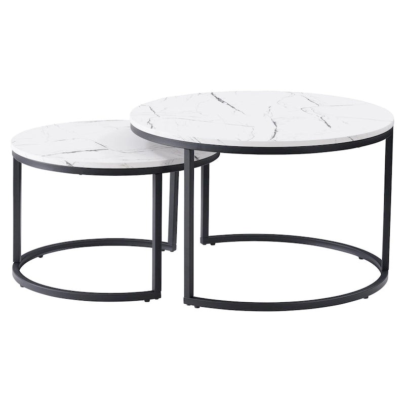 Set di 2 tavolini da caffè sovrapponibili