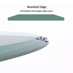30in Round Glass Table Top, Wear-resistant, Heat-resistant, Corrosion Resistant, 2/5 Inch Thick Beveled Polished Edge Tempered Glass Table Top