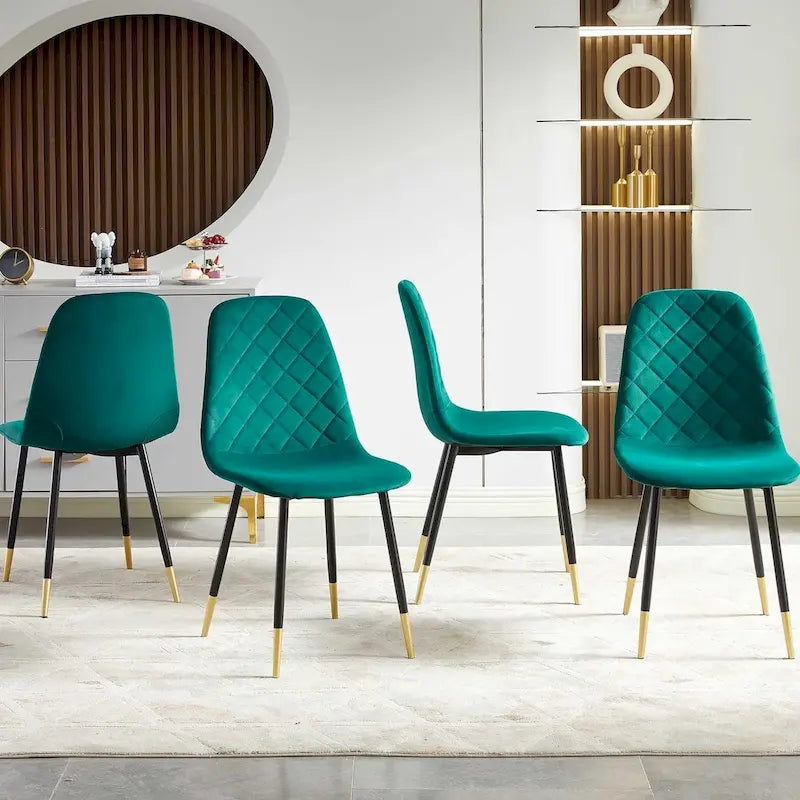Howtai Sedia Imbottita in Velluto Senza Braccioli Set da 4 per Cucina, Casa