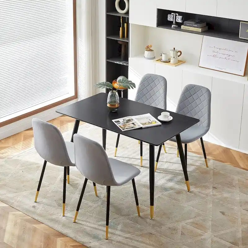 Howtai Upholstered Velvet Chair Armless Set of 4 for Kitchen,Home