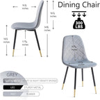 Howtai Upholstered Velvet Chair Armless Set of 4 for Kitchen,Home