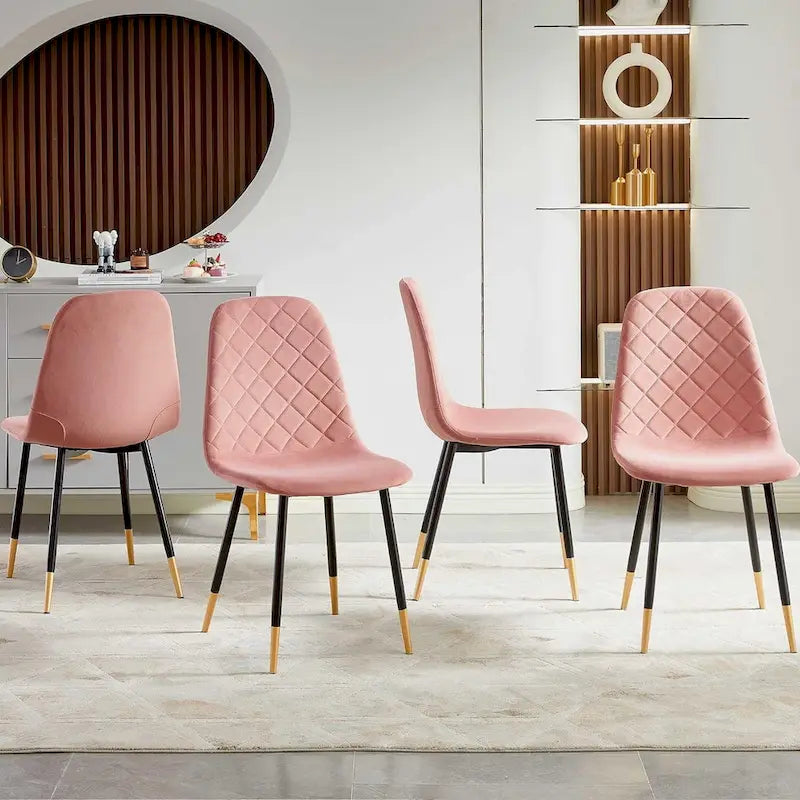 Howtai Upholstered Velvet Chair Armless Set of 4 for Kitchen,Home