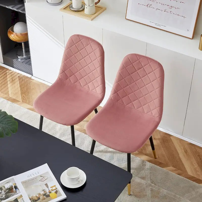 Howtai Upholstered Velvet Chair Armless Set of 4 for Kitchen,Home