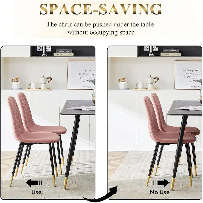 Howtai Upholstered Velvet Chair Armless Set of 4 for Kitchen,Home