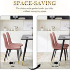 Howtai Upholstered Velvet Chair Armless Set of 4 for Kitchen,Home