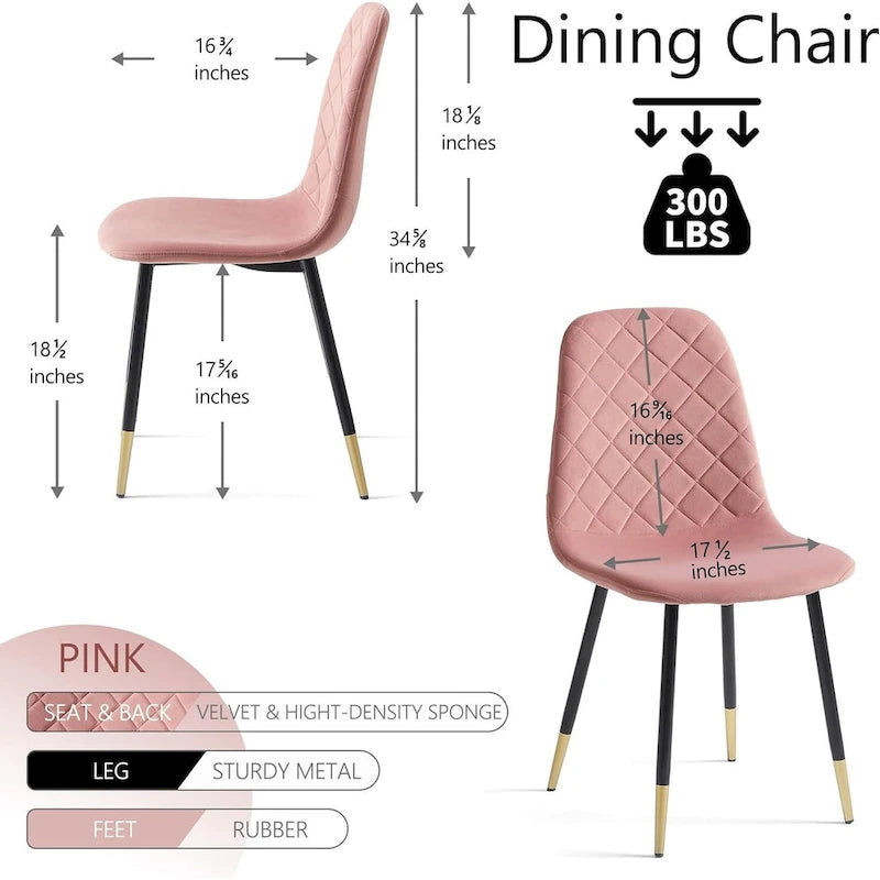 Howtai Upholstered Velvet Chair Armless Set of 4 for Kitchen,Home