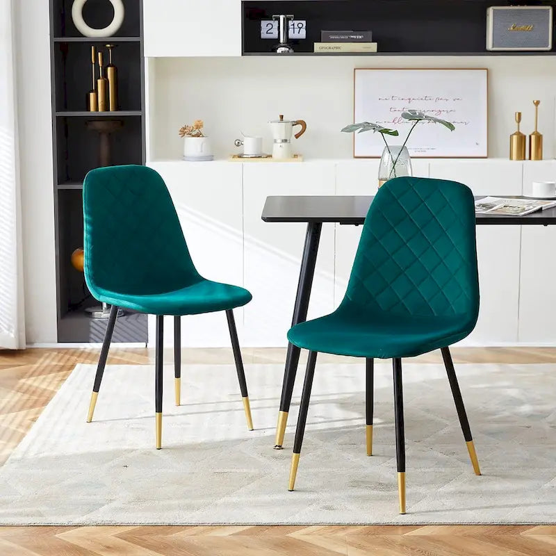 Howtai Upholstered Velvet Chair Armless Set of 4 for Kitchen,Home