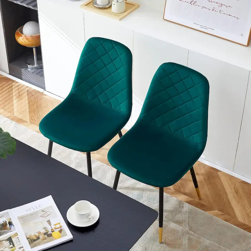 Howtai Upholstered Velvet Chair Armless Set of 4 for Kitchen,Home