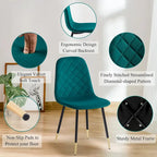 Howtai Upholstered Velvet Chair Armless Set of 4 for Kitchen,Home