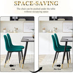 Howtai Upholstered Velvet Chair Armless Set of 4 for Kitchen,Home