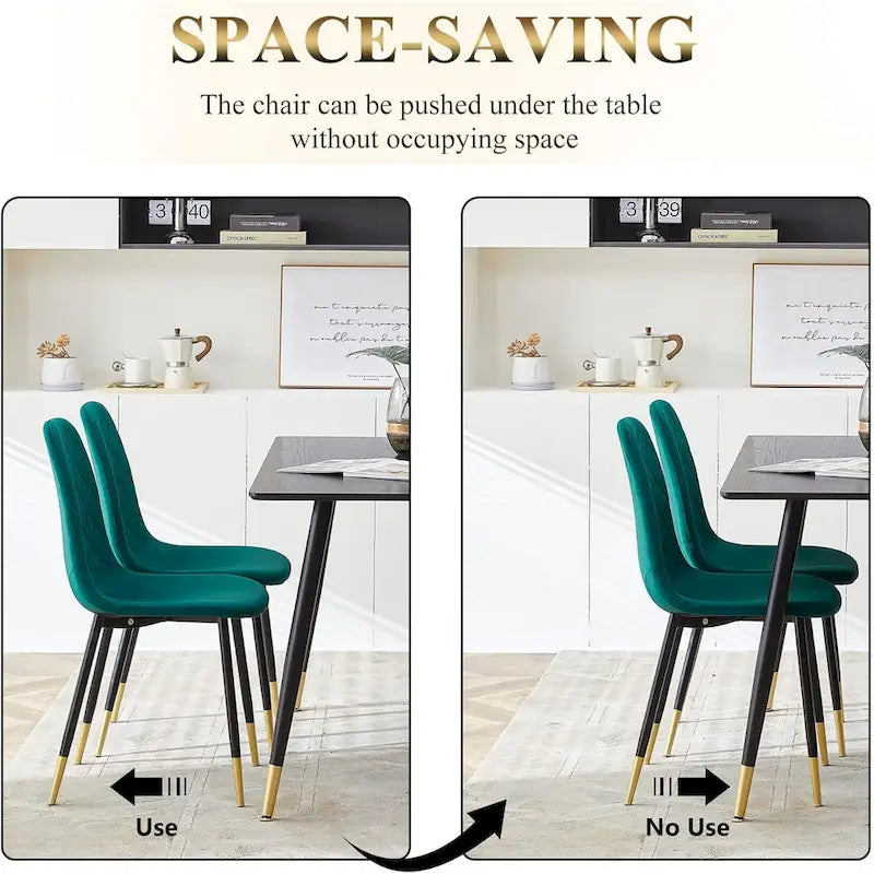 Howtai Upholstered Velvet Chair Armless Set of 4 for Kitchen,Home