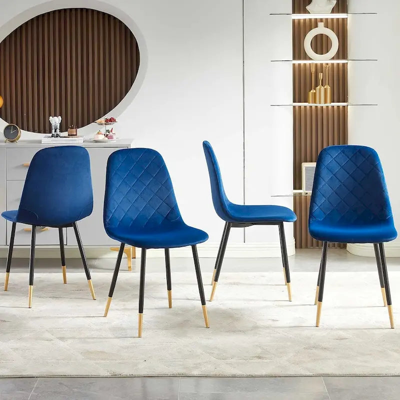 Howtai Upholstered Velvet Chair Armless Set of 4 for Kitchen,Home
