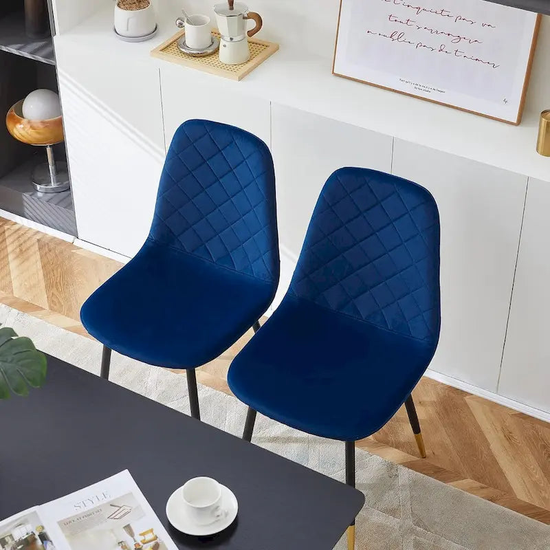 Howtai Upholstered Velvet Chair Armless Set of 4 for Kitchen,Home