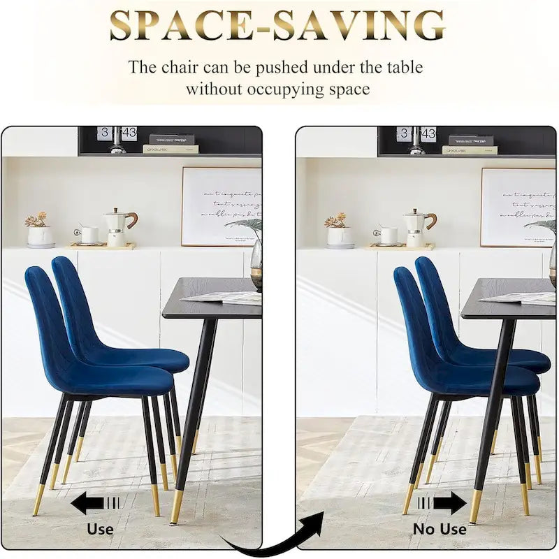 Howtai Upholstered Velvet Chair Armless Set of 4 for Kitchen,Home
