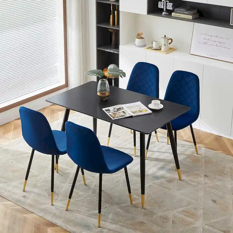 Howtai Upholstered Velvet Chair Armless Set of 4 for Kitchen,Home