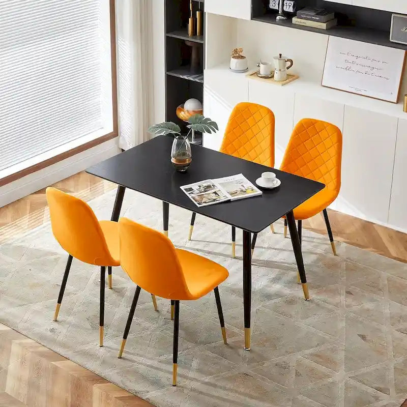 Howtai Upholstered Velvet Chair Armless Set of 4 for Kitchen,Home
