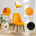 Howtai Upholstered Velvet Chair Armless Set of 4 for Kitchen,Home