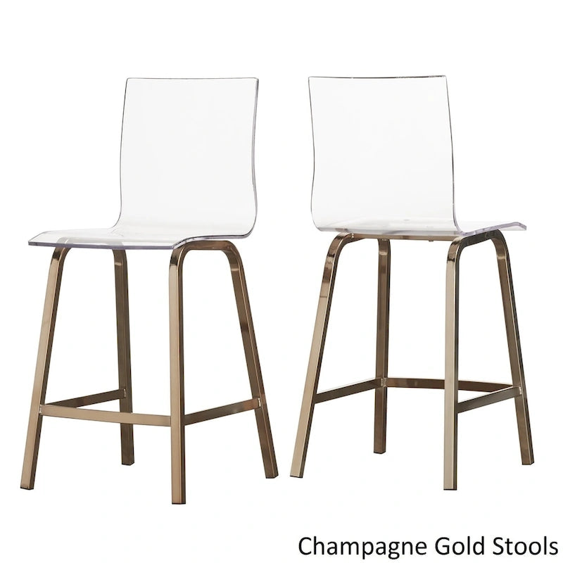 Set da pranzo Nova con piano tondo in vetro e base in ferro Vortex, 5 pezzi, altezza bancone, di iNSPIRE Q Bold