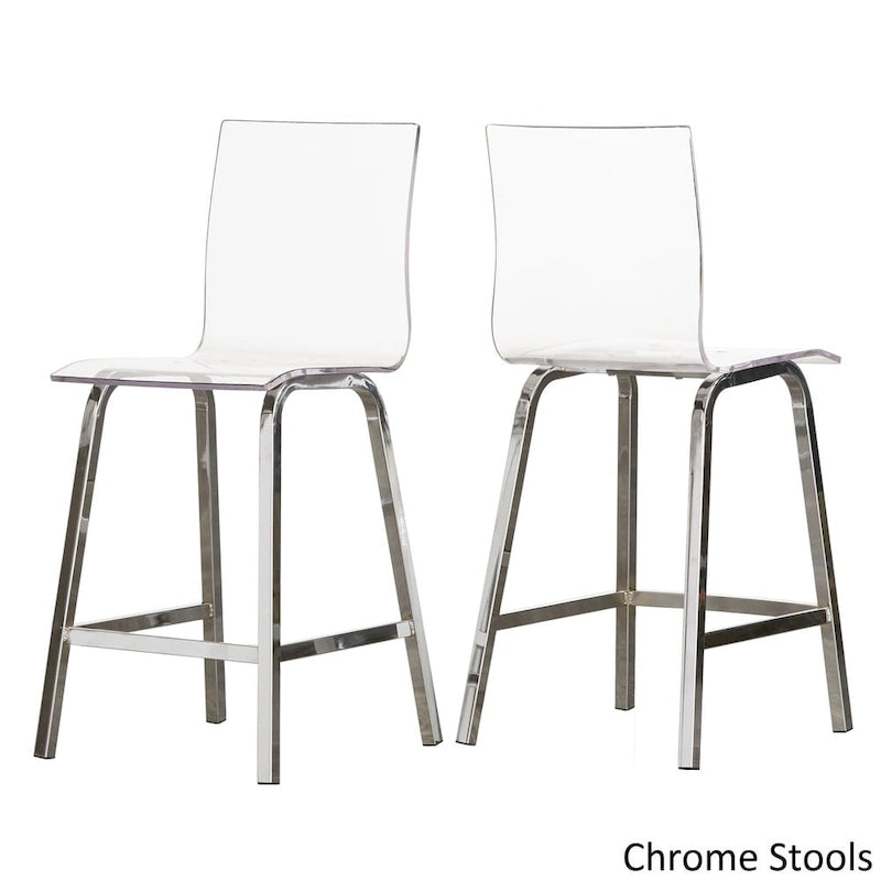 Set da pranzo Nova con piano tondo in vetro e base in ferro Vortex, 5 pezzi, altezza bancone, di iNSPIRE Q Bold