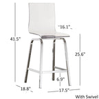 Set da pranzo Nova con piano tondo in vetro e base in ferro Vortex, 5 pezzi, altezza bancone, di iNSPIRE Q Bold