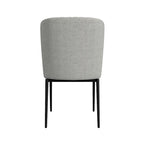 HomePop ChannelBack Dining Chair with Metal Legs-Gray Woven (set of 2)