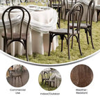 Flash Furniture HERCULES 2 Pack Commercial Indoor/Outdoor Wood Look Resin Thonet Style Chair