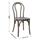 Flash Furniture HERCULES 2 Pack Commercial Indoor/Outdoor Wood Look Resin Thonet Style Chair