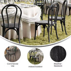 Flash Furniture HERCULES 2 Pack Commercial Indoor/Outdoor Wood Look Resin Thonet Style Chair
