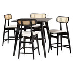 Baxton Studio Tarana Mid-Century Modern Wood 5-Piece Pub Set