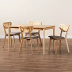 Set da pranzo da 5 pezzi in legno stile moderno di metà secolo Baxton Studio Dannell