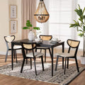 Baxton Studio Dannell Mid-Century Modern Wood 5-Piece Dining Set
