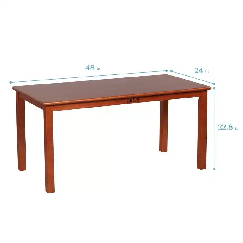 ECR4Kids 24in x 48in Rectangular Hardwood Table with 22in Legs, Childrens Furniture