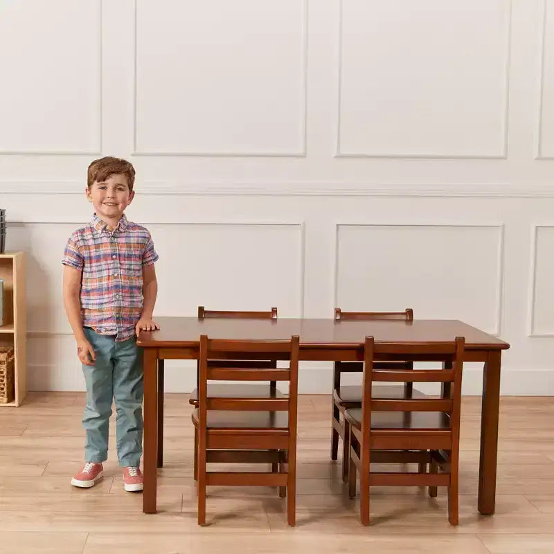 ECR4Kids 24in x 48in Rectangular Hardwood Table with 22in Legs, Childrens Furniture
