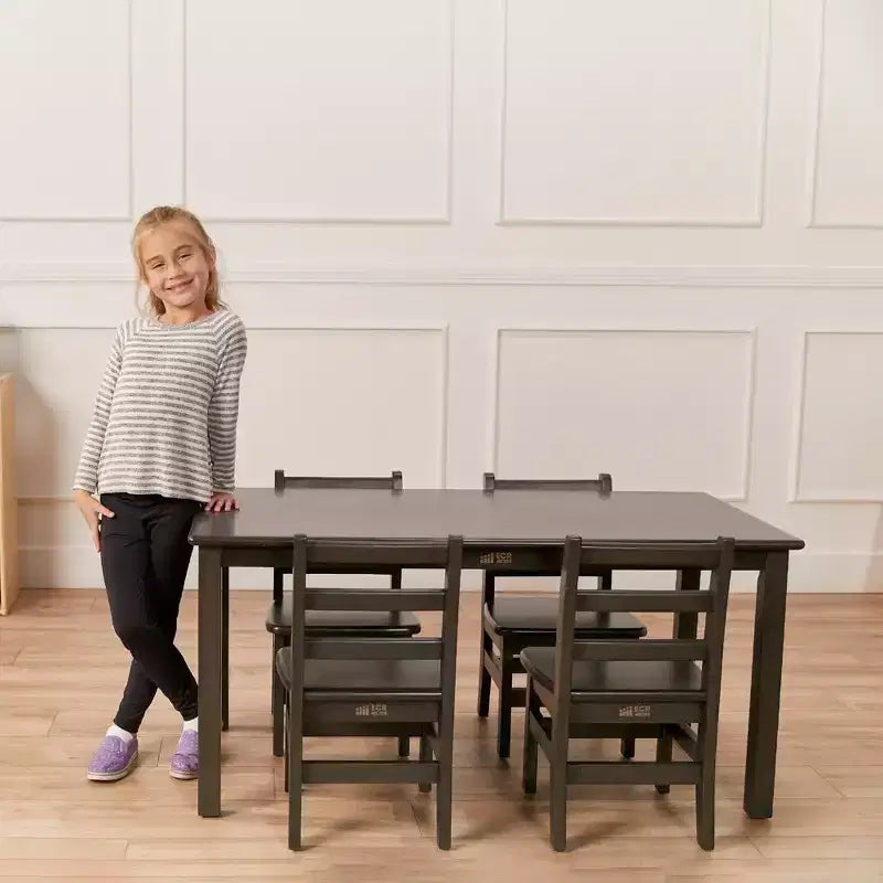 ECR4Kids 24in x 48in Rectangular Hardwood Table with 22in Legs, Childrens Furniture