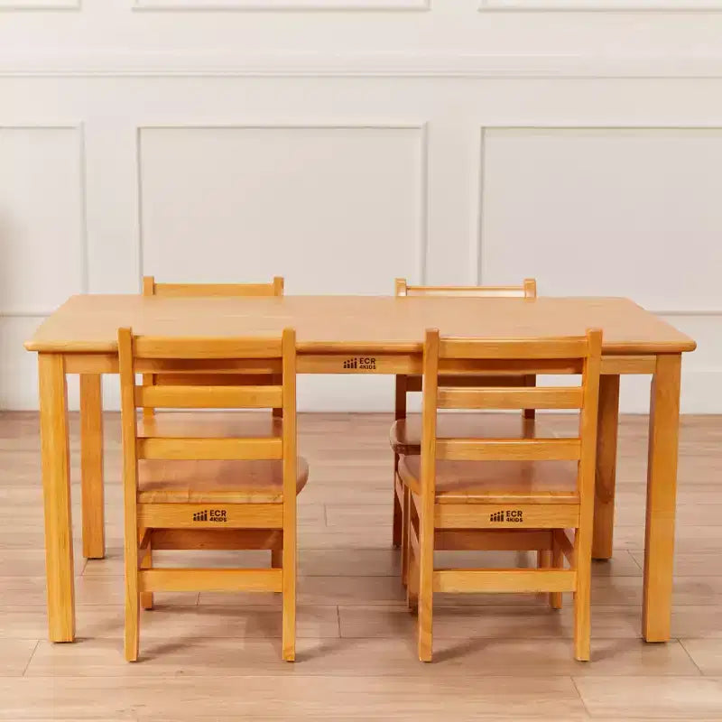 ECR4Kids 24in x 48in Rectangular Hardwood Table with 22in Legs, Childrens Furniture