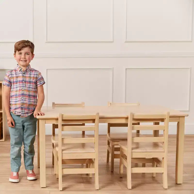 ECR4Kids 24in x 48in Rectangular Hardwood Table with 22in Legs, Childrens Furniture
