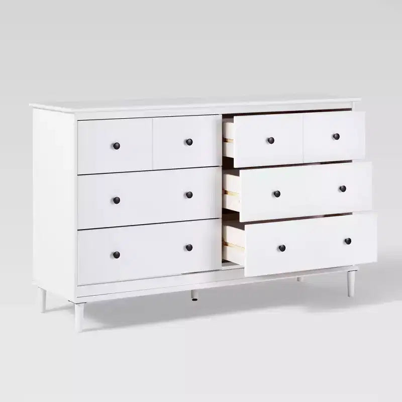 Saracina Home Stiva Classic Mid Century Modern Horizontal 6 Drawer Dresser