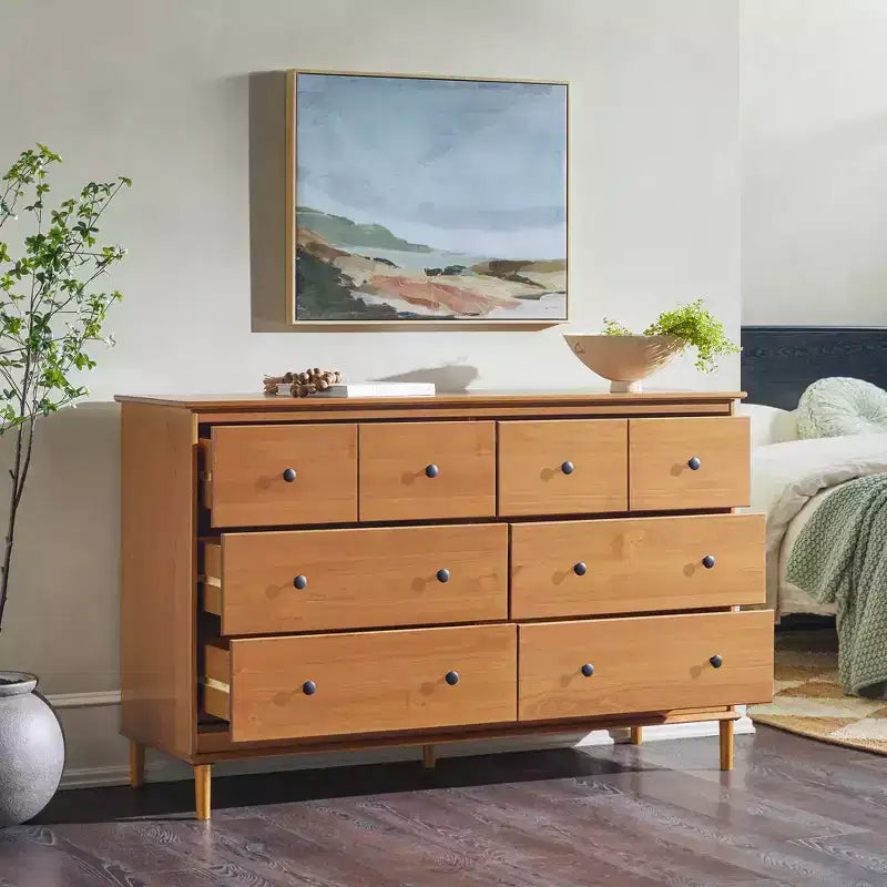 Saracina Home Stiva Classic Mid Century Modern Horizontal 6 Drawer Dresser