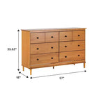 Saracina Home Stiva Classic Mid Century Modern Horizontal 6 Drawer Dresser