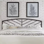 Hillsdale Furniture Essex Metal Headboard with Chevron Spindle Design Gray Bronze