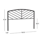 Hillsdale Furniture Essex Metal Headboard with Chevron Spindle Design Gray Bronze