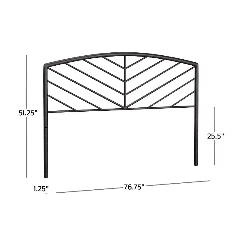 Hillsdale Furniture Essex Metal Headboard with Chevron Spindle Design Gray Bronze