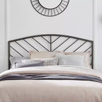 Hillsdale Furniture Essex Metal Headboard with Chevron Spindle Design Gray Bronze
