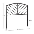 Hillsdale Furniture Essex Metal Headboard with Chevron Spindle Design Gray Bronze