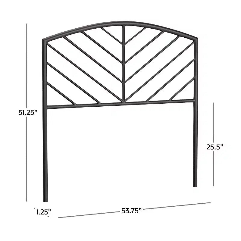 Hillsdale Furniture Essex Metal Headboard with Chevron Spindle Design Gray Bronze